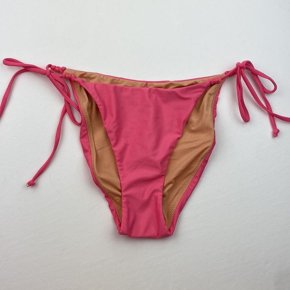 NWT J. Crew | Curved Waist Cheeky String Bikini Bottoms Pink M